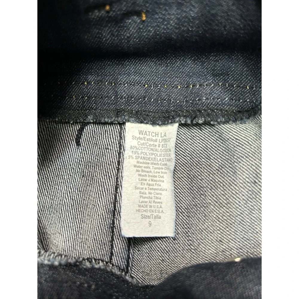 Watch LA High Waisted Skinny Jeans Dark Indigo Wash Button Fly Flattering Size 9